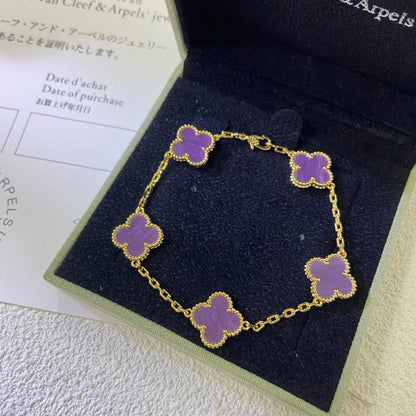 [✨Rose💎] CLOVER 5 MOTIF VIOLET BRACELET COLLECTION