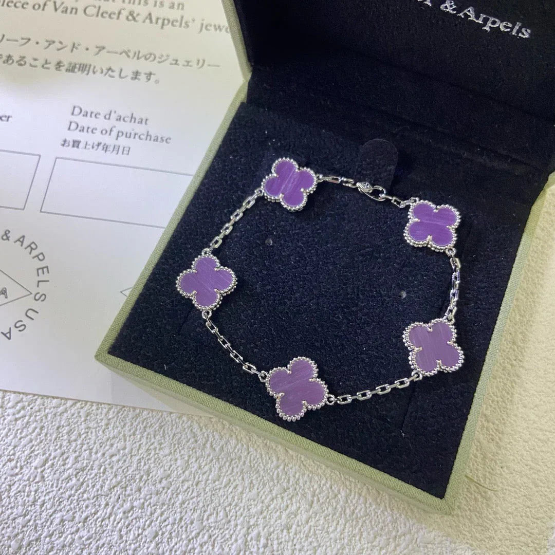 [✨Rose💎] CLOVER 5 MOTIF VIOLET BRACELET COLLECTION