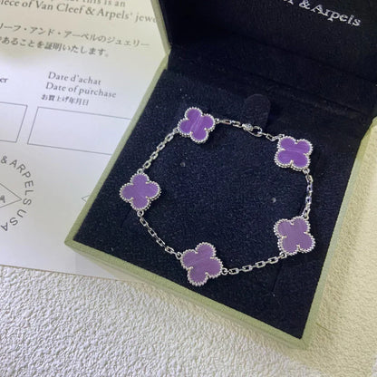 [✨Rose💎] CLOVER 5 MOTIF VIOLET BRACELET COLLECTION