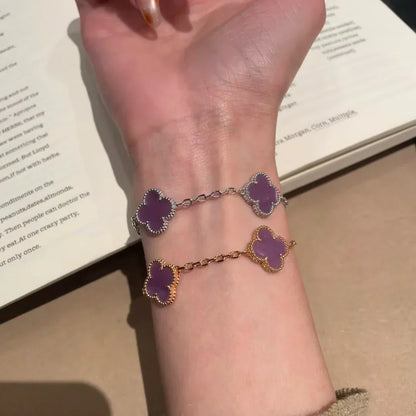 [✨Rose💎] CLOVER 5 MOTIF VIOLET BRACELET COLLECTION