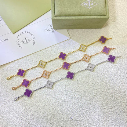 [✨Rose💎] CLOVER 5 MOTIF VIOLET BRACELET COLLECTION
