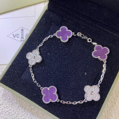 [✨Rose💎] CLOVER 5 MOTIF VIOLET BRACELET COLLECTION