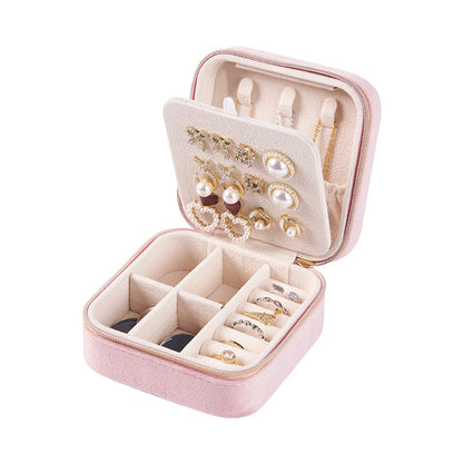 BOÎTE À BIJOUX EN FLANELLE BOÎTE DE RANGEMENT DE BIJOUX PORTABLE DE VOYAGE
