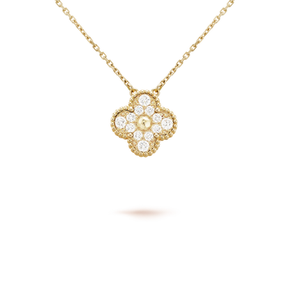[✨Rose💎] COLLIER FLEUR UNIQUE EN DIAMANT TRÈFLE 15 MM