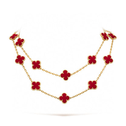 [✨Rose💎] COLLIER TRÈFLE 20 MOTIFS CORNALINE
