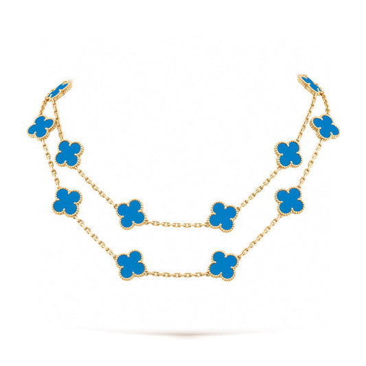 [✨Rose💎]TRÈFLE 20 MOTIFS TURQUOISE OR