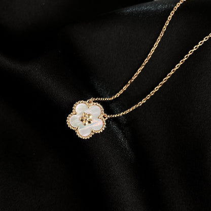 [✨Rose💎] COLLIER LUCKY BLANC EN FLEUR DE PRUNIER