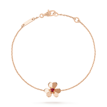 [✨Rose💎]BRACELET FRIVOLE EN MALACHITE ROSE À FLEURS D'OR