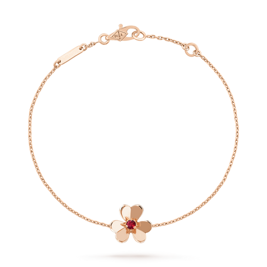 [✨Rose💎]BRACELET FRIVOLE EN MALACHITE ROSE À FLEURS D'OR