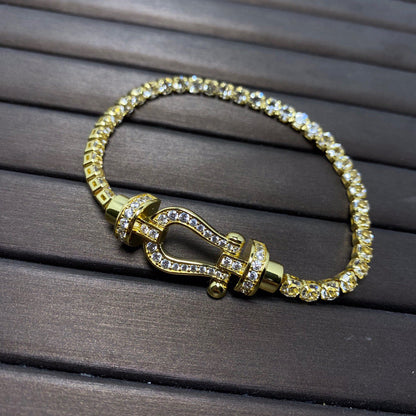 [✨Rose💎]BRACELET DE TENNIS FORCE FER À CHEVAL DIAMANT