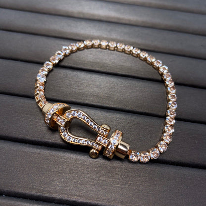 [✨Rose💎]BRACELET DE TENNIS FORCE FER À CHEVAL DIAMANT