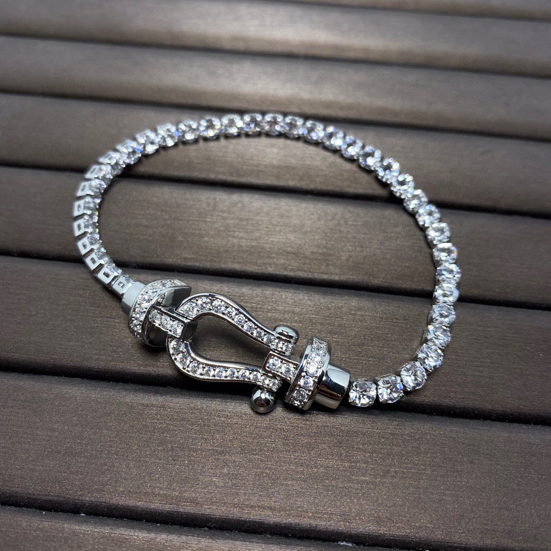 [✨Rose💎]BRACELET DE TENNIS FORCE FER À CHEVAL DIAMANT