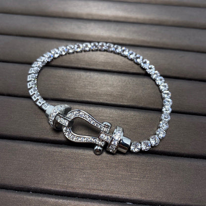 [✨Rose💎]BRACELET DE TENNIS FORCE FER À CHEVAL DIAMANT