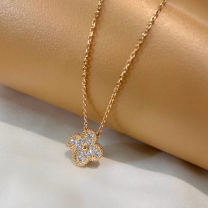 [✨Rose💎] COLLIER FLEUR UNIQUE EN DIAMANT TRÈFLE 15 MM