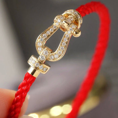 [✨Rose💎]BRACELET FORCE GRAND FER À CHEVAL EN ARGENT