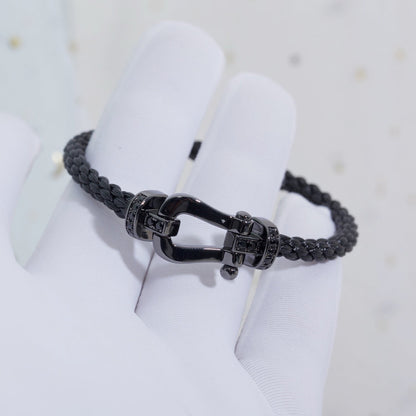[✨Rose💎]BRACELET SAMOURAÏ NOIR FORCE LARGE SERIES FER À CHEVAL