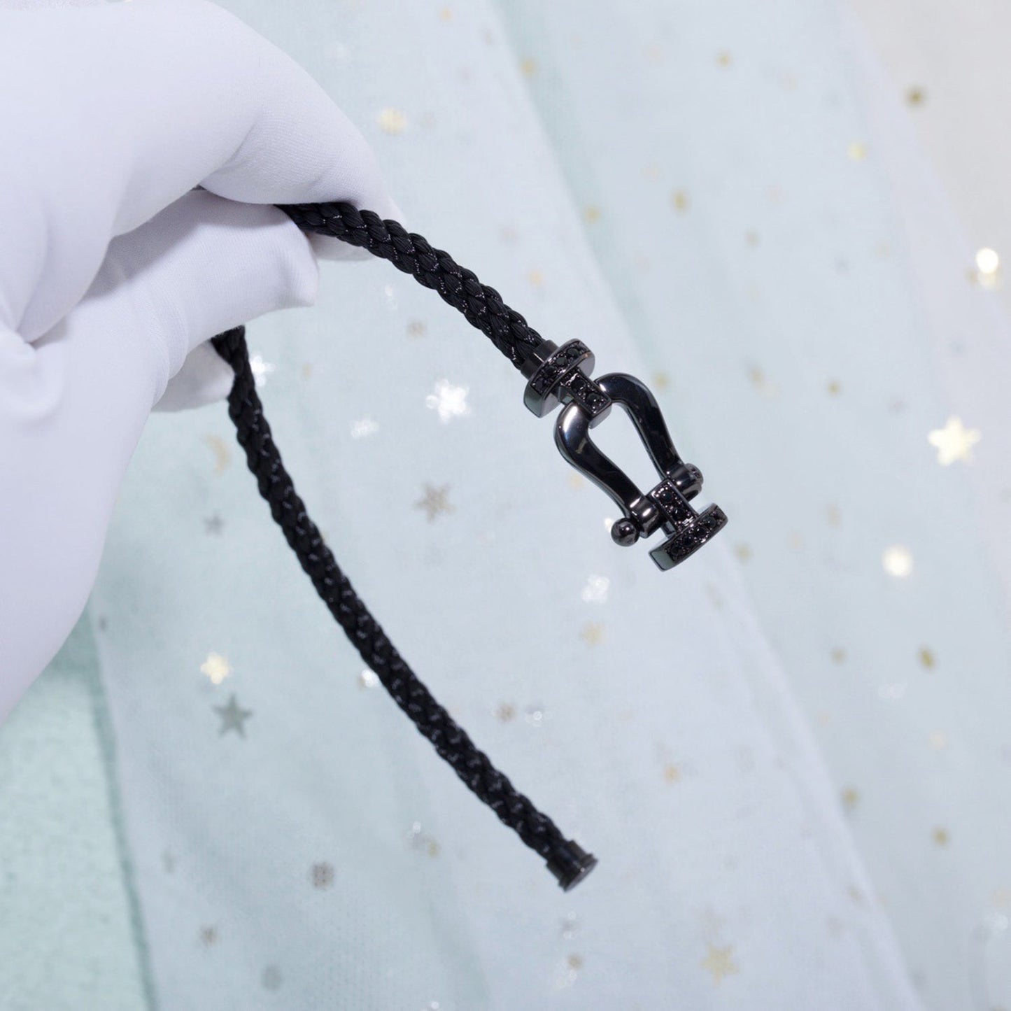 [✨Rose💎]BRACELET SAMOURAÏ NOIR FORCE LARGE SERIES FER À CHEVAL