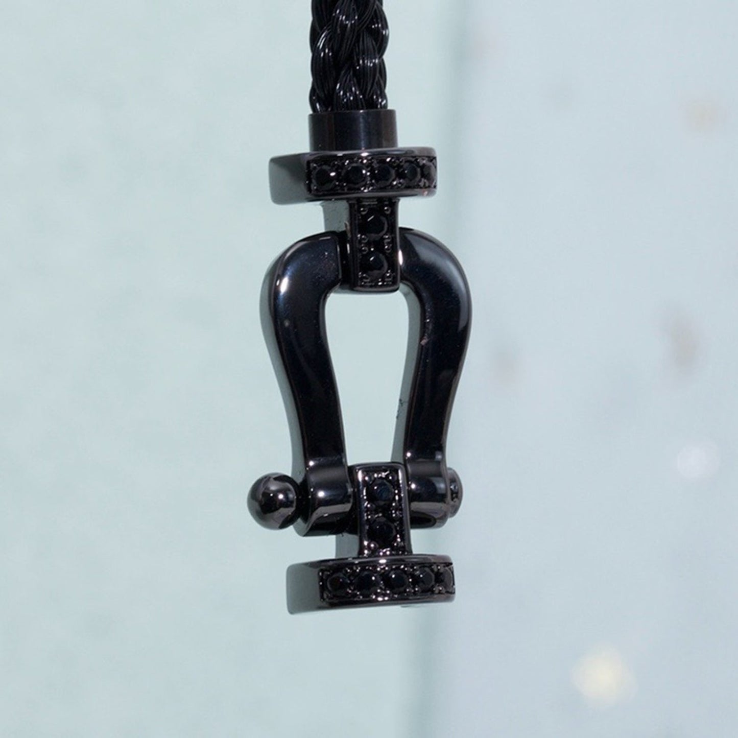 [✨Rose💎]BRACELET SAMOURAÏ NOIR FORCE LARGE SERIES FER À CHEVAL