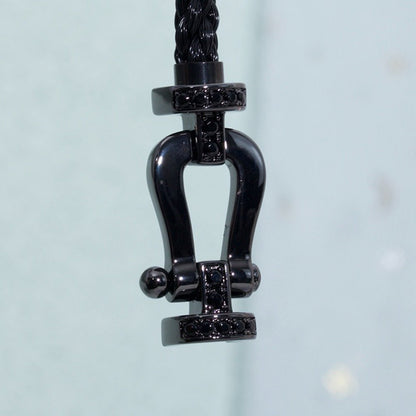 [✨Rose💎]BRACELET SAMOURAÏ NOIR FORCE LARGE SERIES FER À CHEVAL
