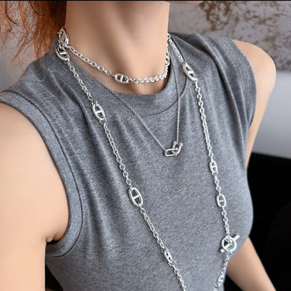 [✨Rose💎] COLLIER PENDENTIF CHAINE D'ANCRE HM ARGENT MASSIF 