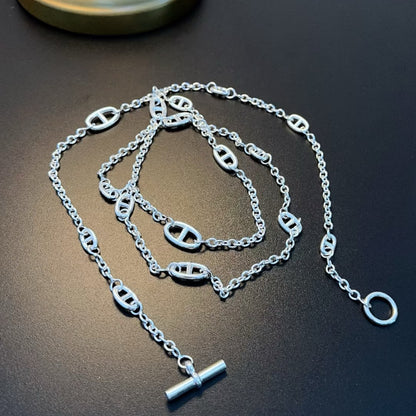 [✨Rose💎] COLLIER PENDENTIF CHAINE D'ANCRE HM ARGENT MASSIF 