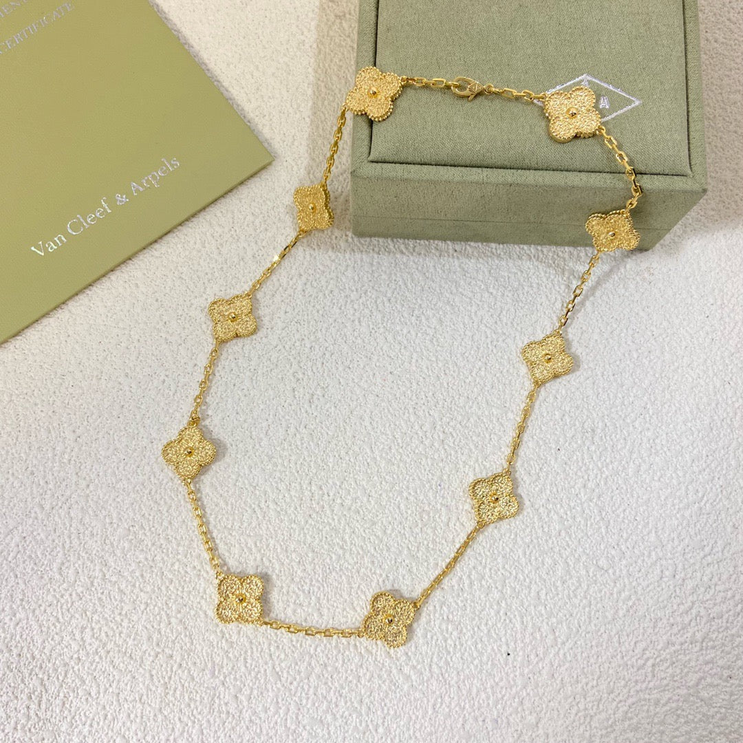 [✨Rose💎]CLOVER 10 Flower Gold-Plated Necklace