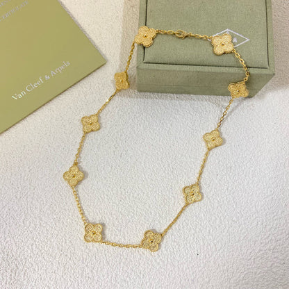 [✨Rose💎]CLOVER 10 Flower Gold-Plated Necklace