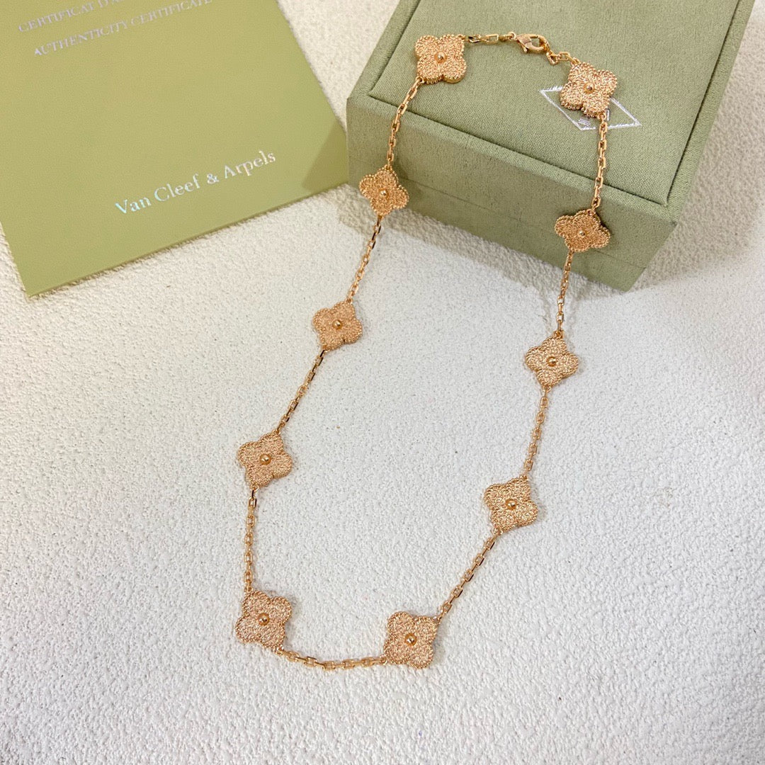 [✨Rose💎]CLOVER 10 Flower Gold-Plated Necklace