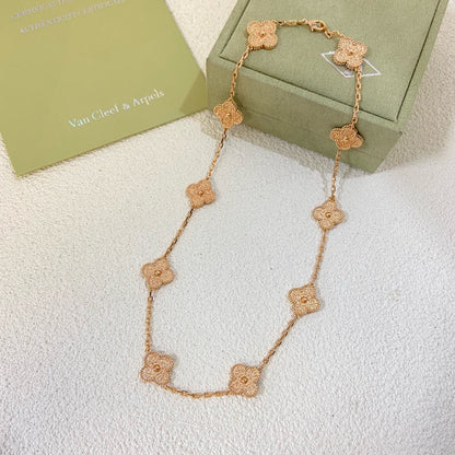 [✨Rose💎]CLOVER 10 Flower Gold-Plated Necklace