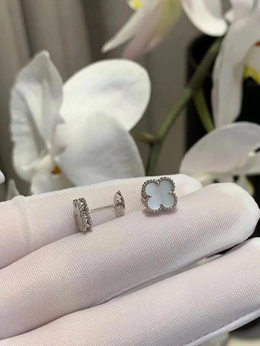 [✨Rose💎]CLOVER MINI 9.5MM SILVER EARRINGS