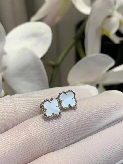 [✨Rose💎]Boucles d'oreilles mini trèfle 9,5 mm turquoise
