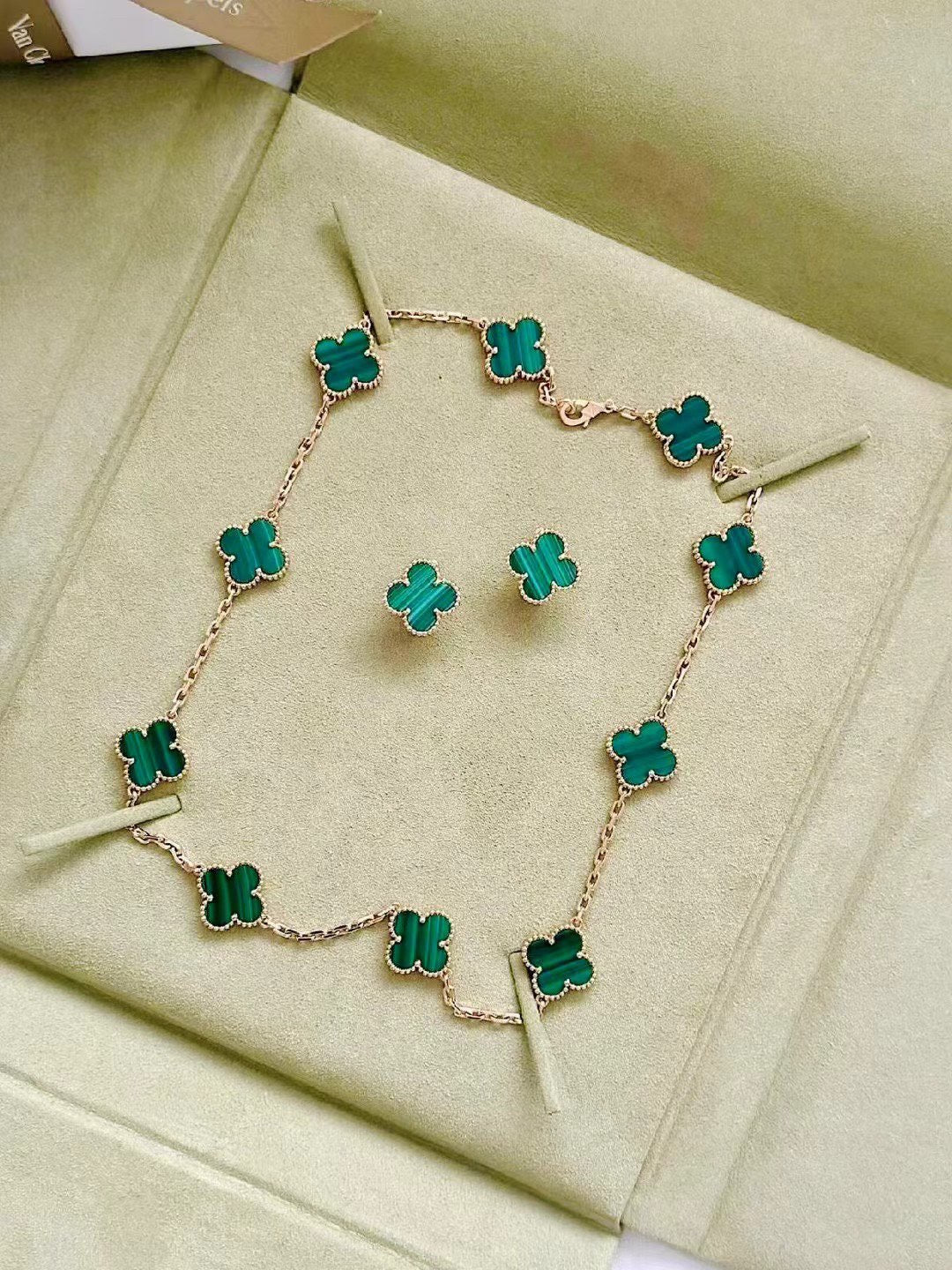 [✨Rose💎] COLLIER TRÈFLE 10 MOTIFS ONYX