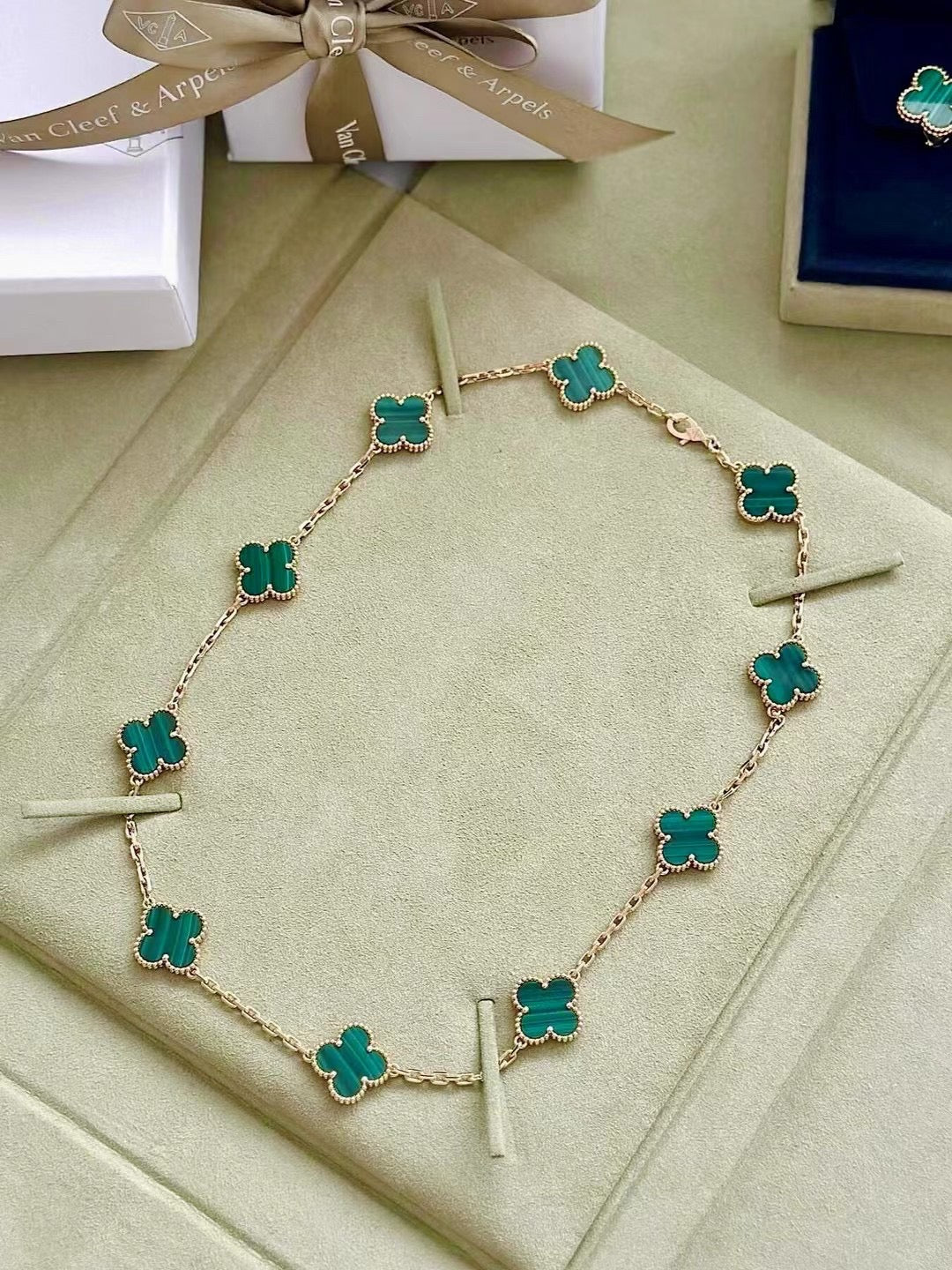 [✨Rose💎] COLLIER TRÈFLE 10 MOTIFS ONYX