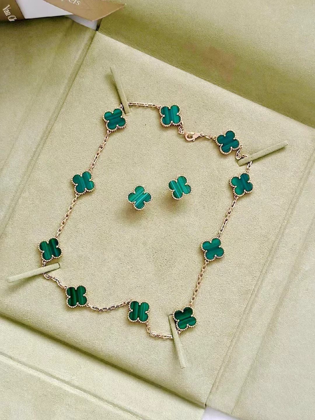 [✨Rose💎] COLLIER TRÈFLE 10 MOTIFS ONYX
