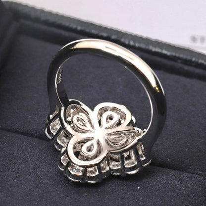 [✨Rose💎]BAGUE BOUCLE MOTIF COMPLET DIAMANT 16MM ARGENT