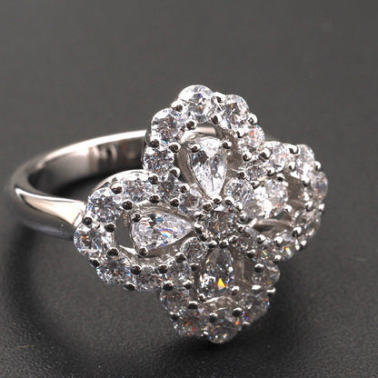 [✨Rose💎]BAGUE BOUCLE MOTIF COMPLET DIAMANT 16MM ARGENT