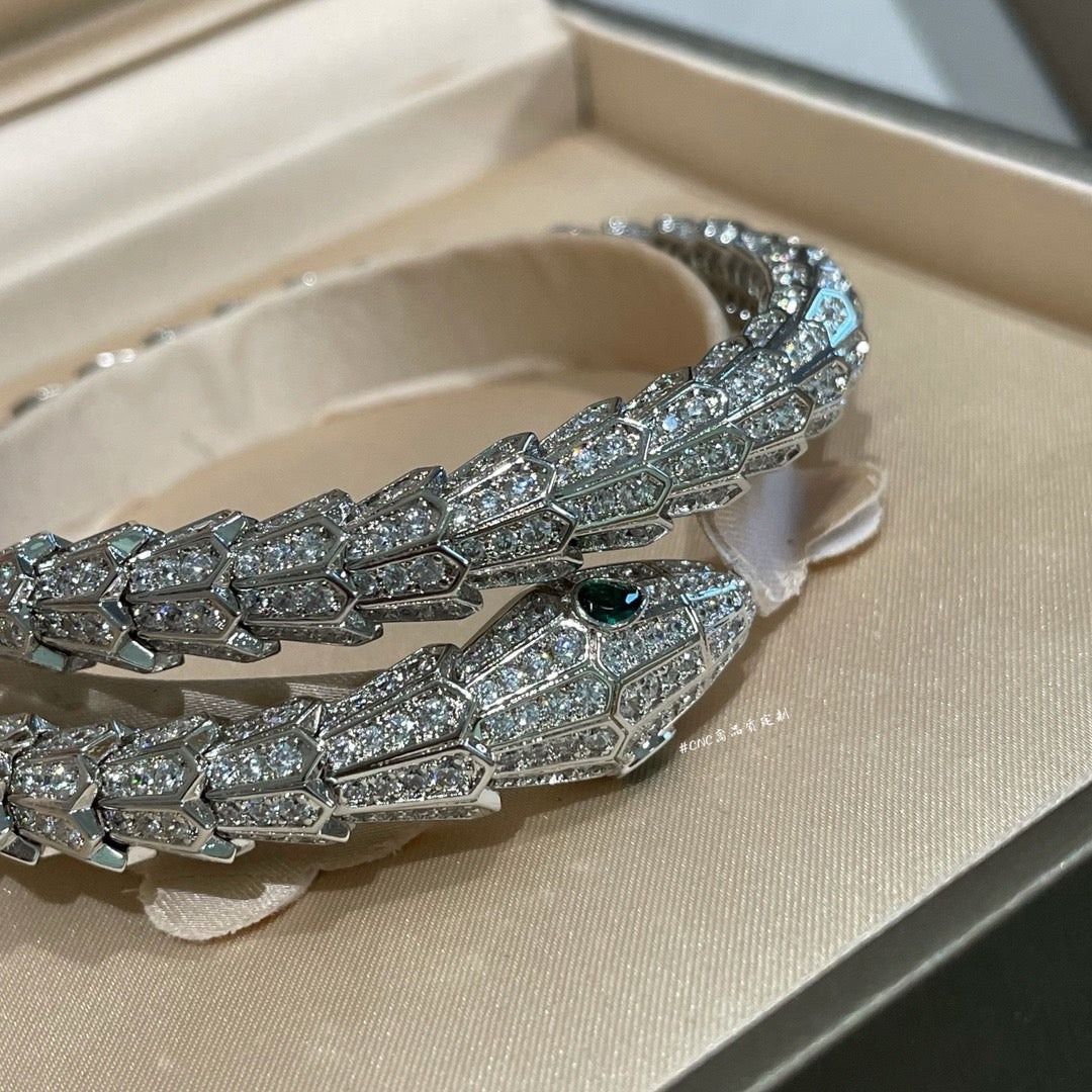 [✨Rose💎]SILVER FULL DIAMOND SNAKE BRACELET