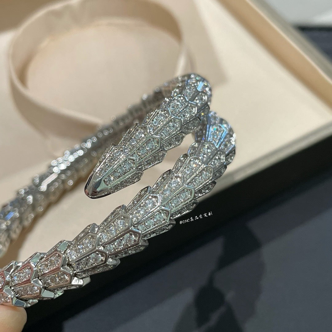 [✨Rose💎]SILVER FULL DIAMOND SNAKE BRACELET