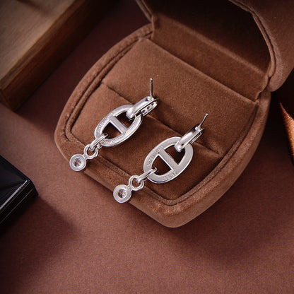 [✨Rose💎]Boucles d'oreilles HM Chaine Diamant