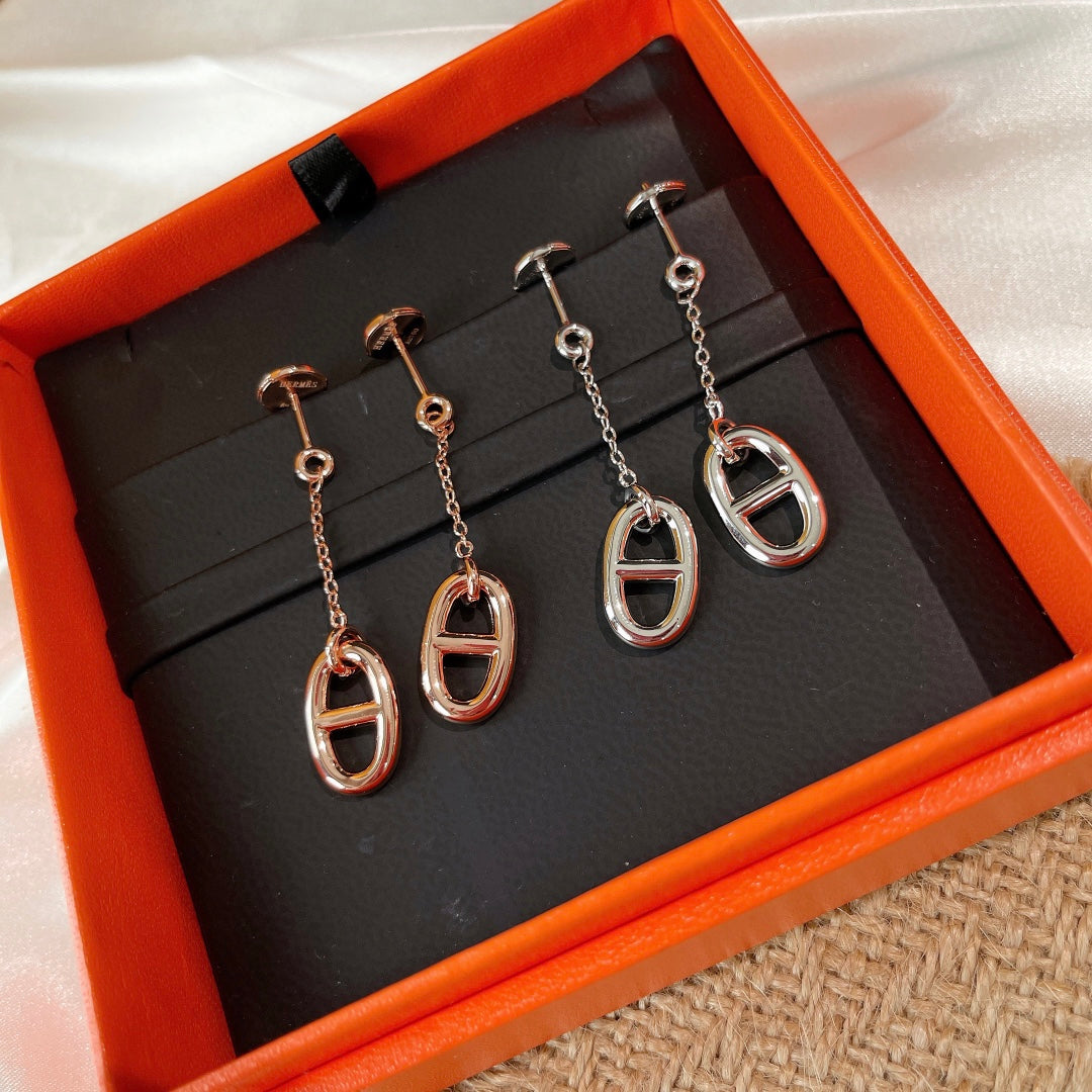 [✨Rose💎]BOUCLES D'OREILLES À POMPON CHAÎNE