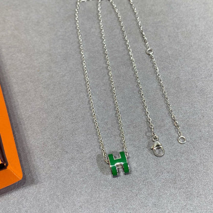 [✨Rose💎]COLLIER POP H VERT ARGENT ET OR