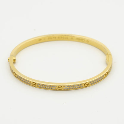 [✨Rose💎]BRACELET AMOUR 3,65 MM PAVÉ DIAMANTS