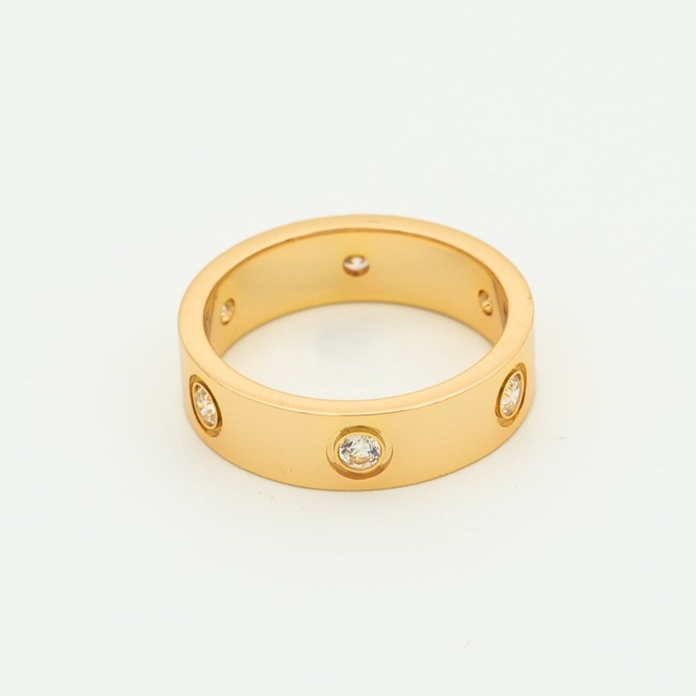 [✨Rose💎]BAGUE D'AMOUR 5,5MM 6 DIAMANTS OR ROSE