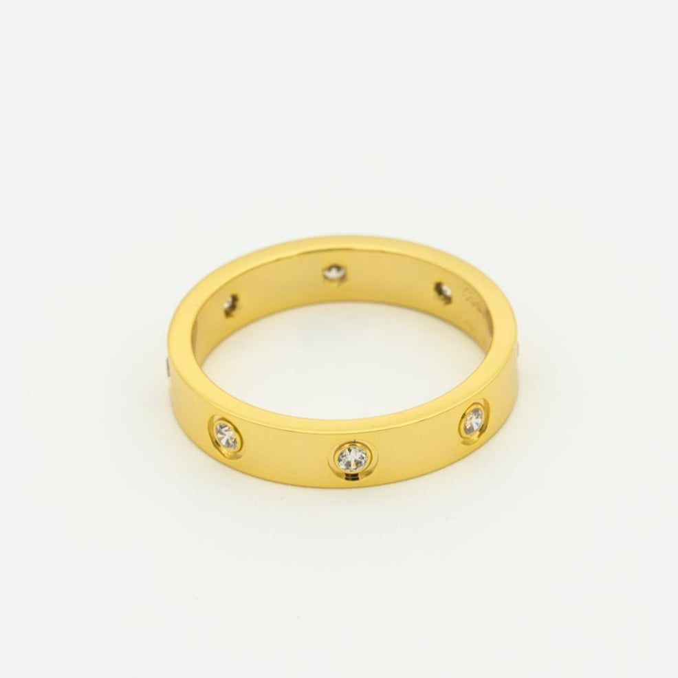 [✨Rose💎]BAGUE D'AMOUR 3,6MM 8 DIAMANTS