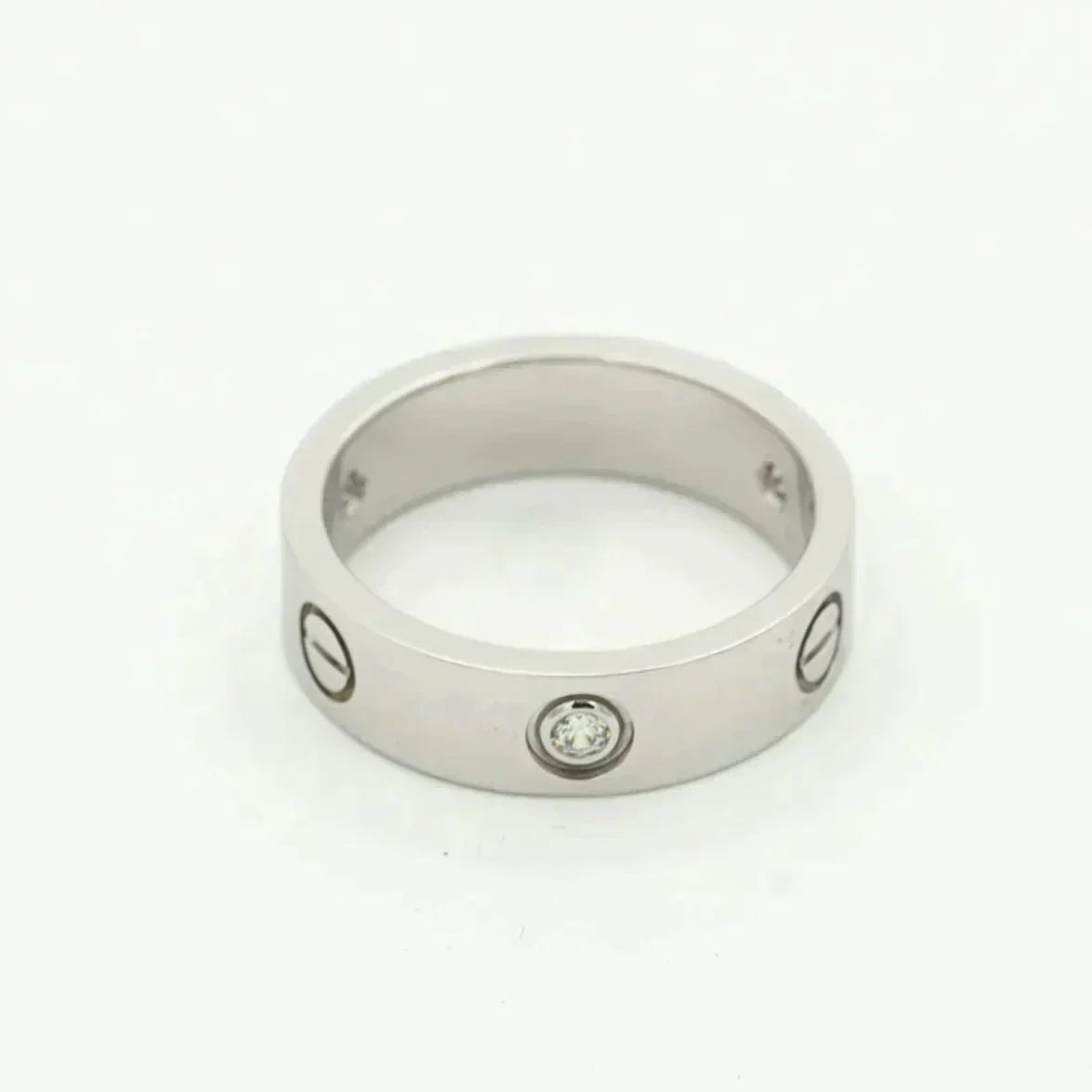 [✨Rose💎] BAGUE D'AMOUR 5,5 MM 3 DIAMANTS ARGENT