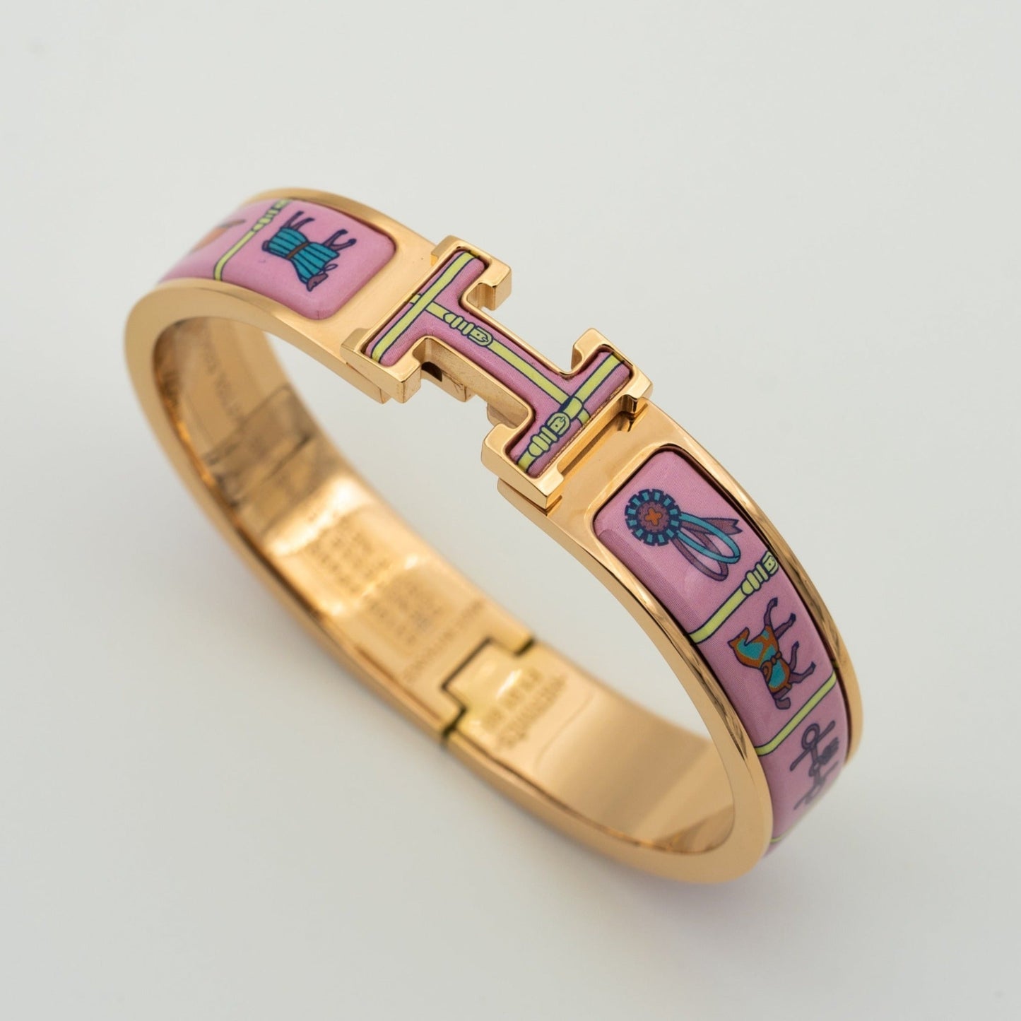 [✨Rose💎]H BRACELET OR ROSE CÉRAMIQUE ROSE
