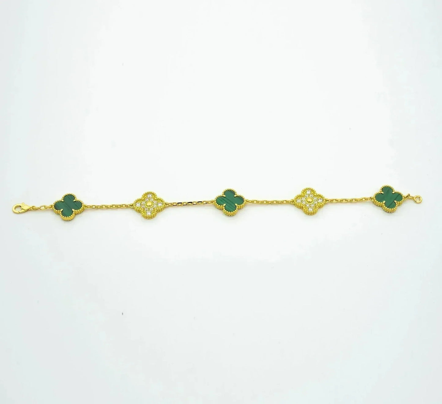 [✨Rose💎] CLOVER 5 MOTIF MALACHITE BRACELET COLLECTION
