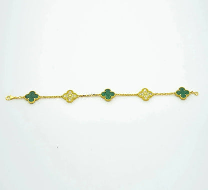 [✨Rose💎] CLOVER 5 MOTIF MALACHITE BRACELET COLLECTION