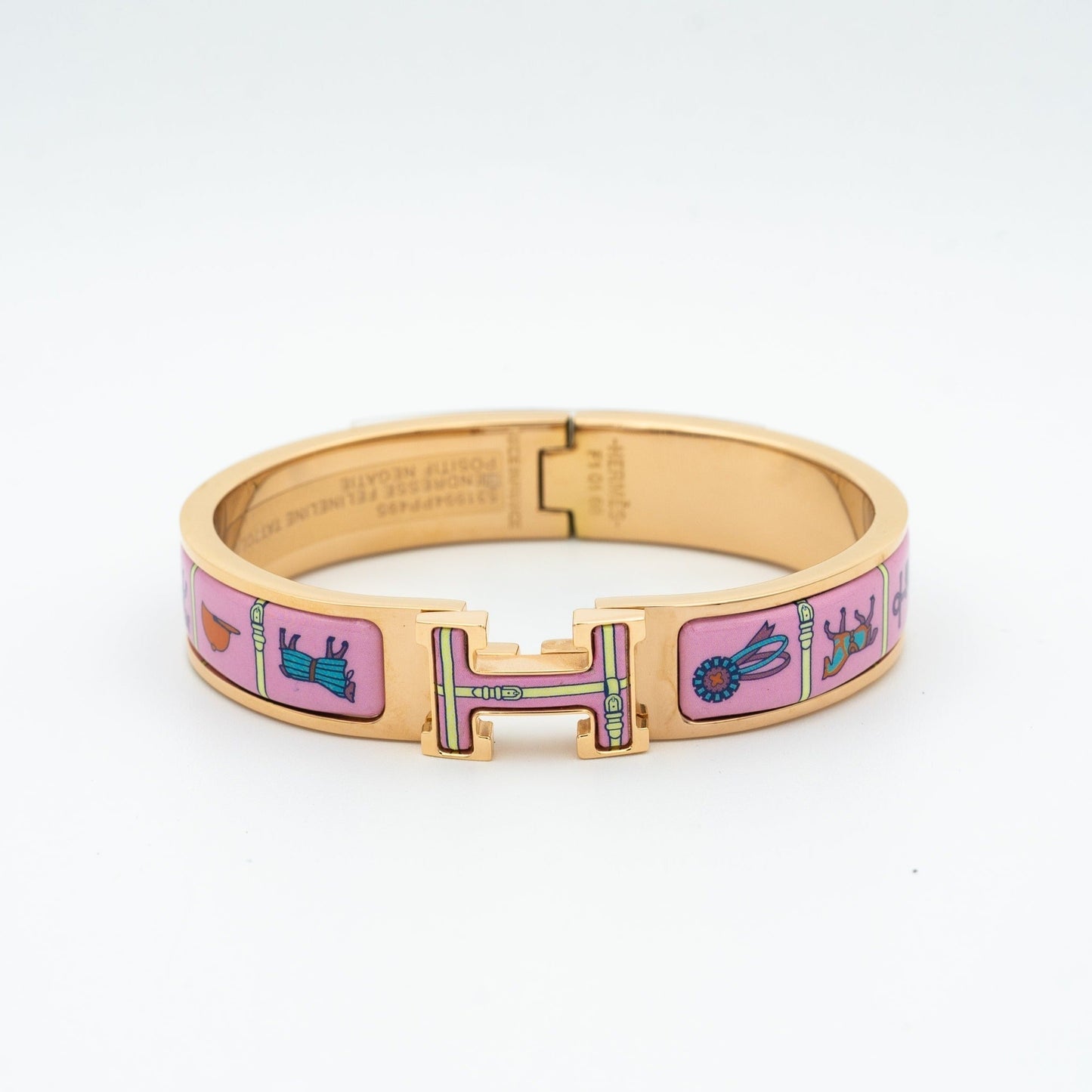 [✨Rose💎]H BRACELET OR ROSE CÉRAMIQUE ROSE