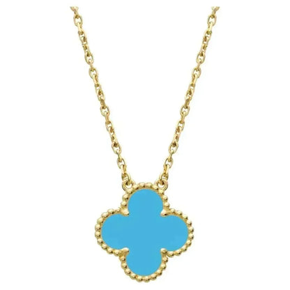 [✨Rose💎] COLLIER TRÈFLE 15 MM TURQUOISE VINTAGE